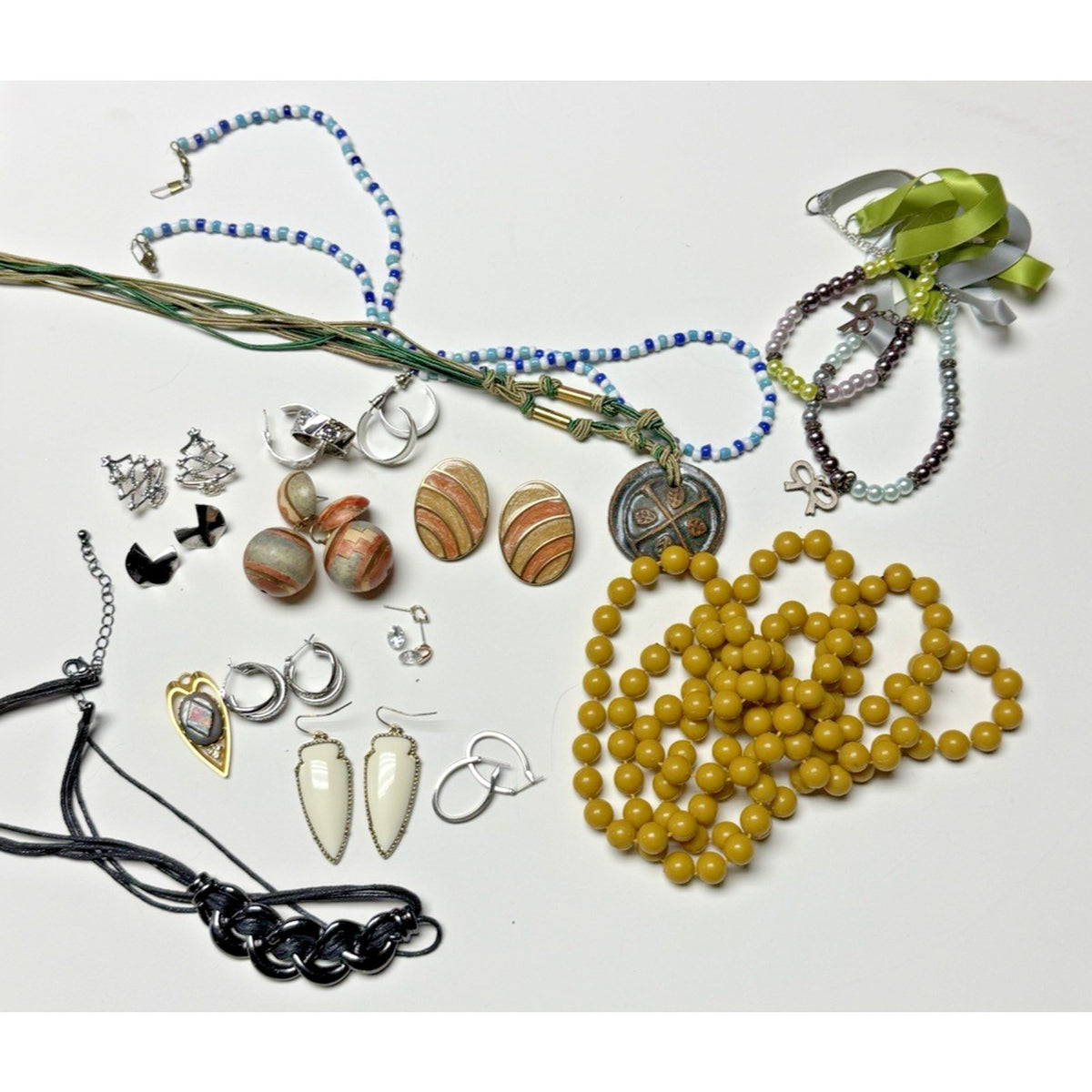 Vintage Lot Modern Jewelry Craft Costume Gemstone Wearable Damage As-Is 2#