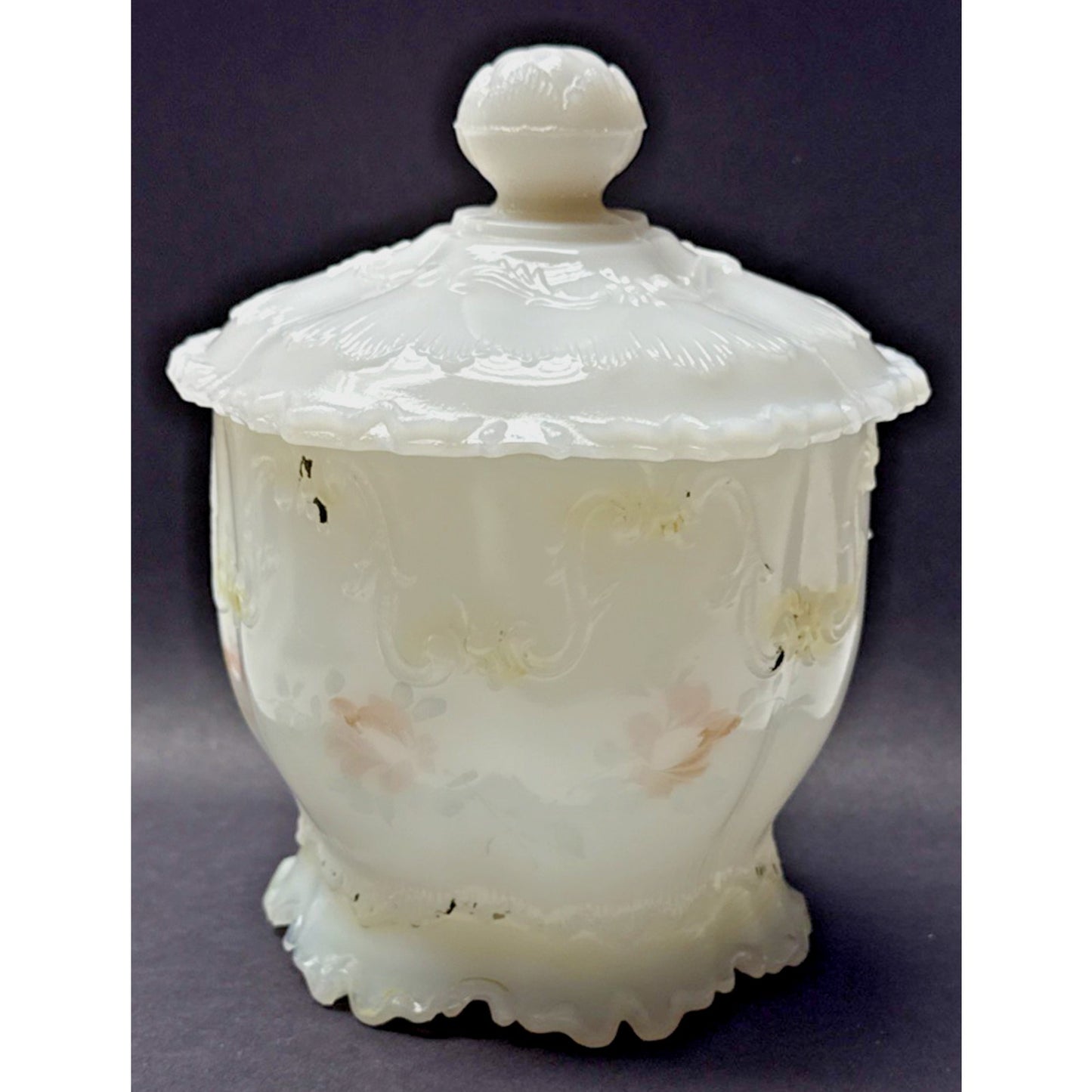 EAPG Dithridge Glass Versailles Table Set Covered Sugar Bowl As-Is