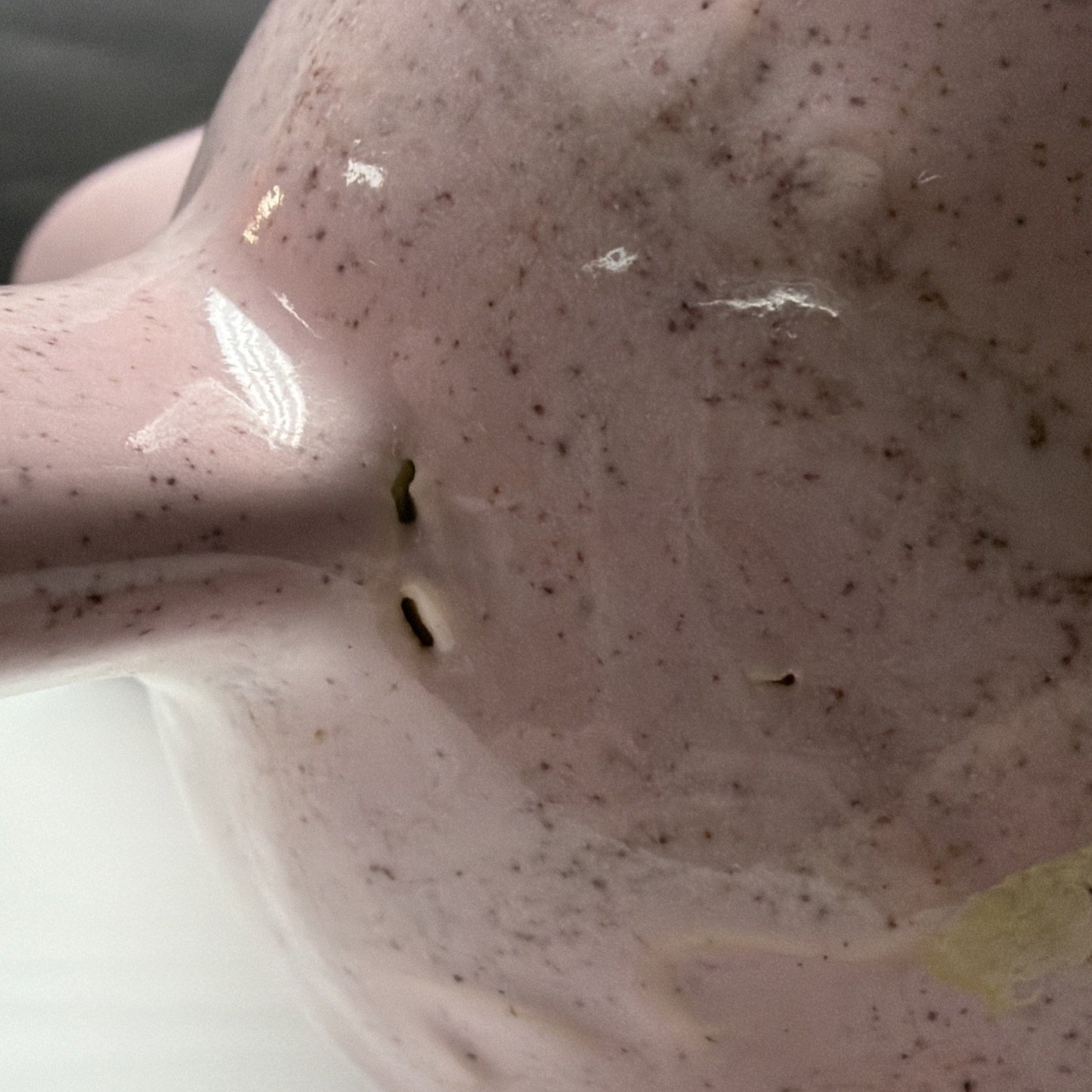 Vintage Shafer Art Pottery Pink Speckled Vase Fan Gladiola 922 As Is