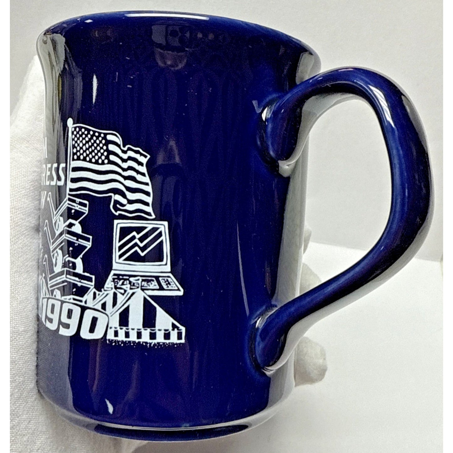 Vintage Farm Progress Show 1990 Mug Cobalt Blue English Ironstone Tableware