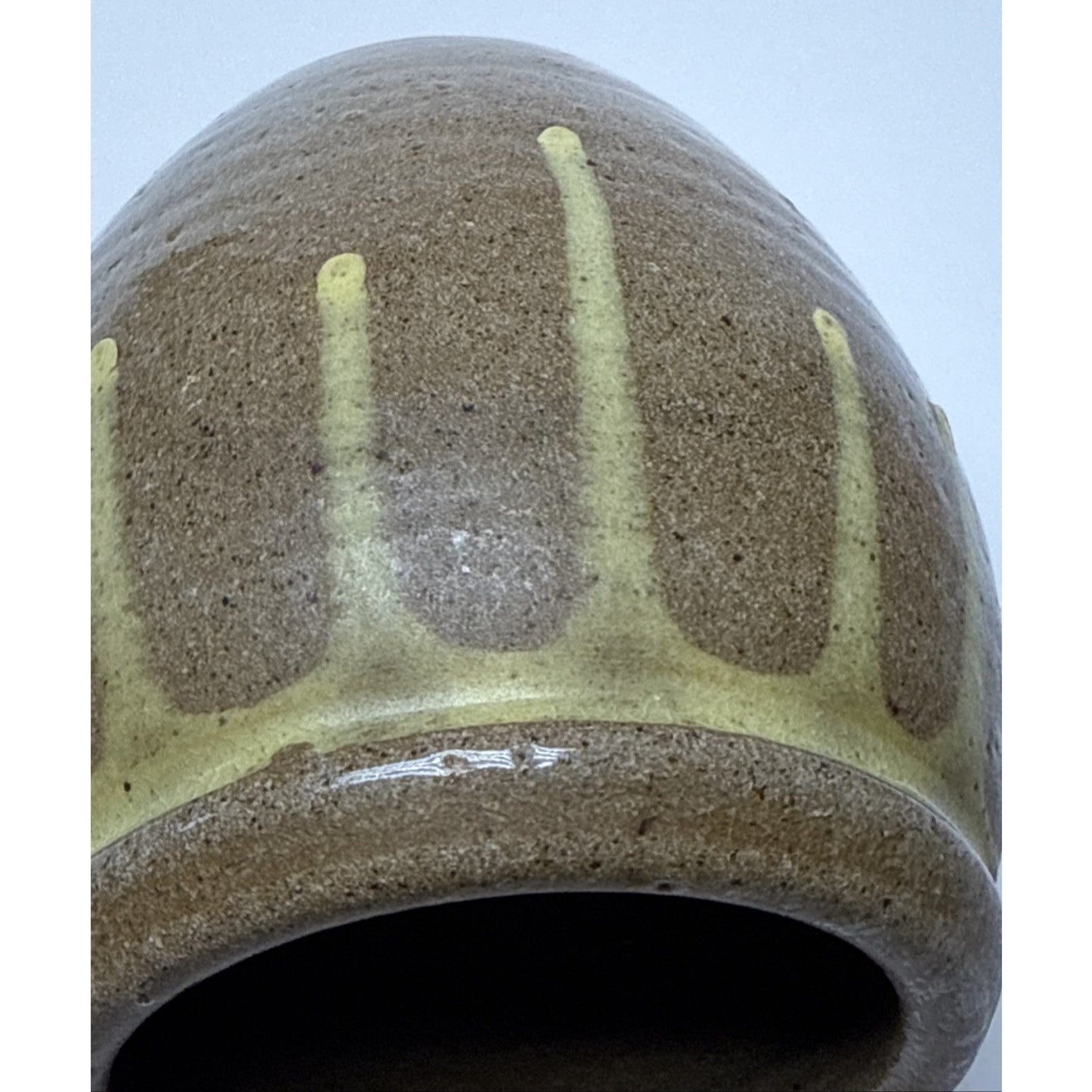 Vtg Studio Art Pottery Drip Glaze Honey Pot Jar Cache Pot Vase Stoneware Signed