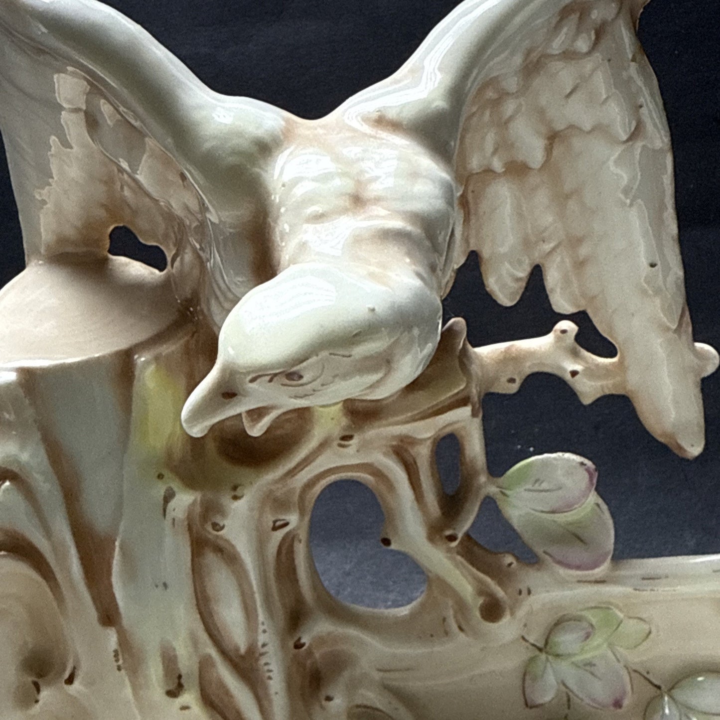 Art Nouveau Art Pottery Majolica Eagle Jardiniere Planter Display Austria