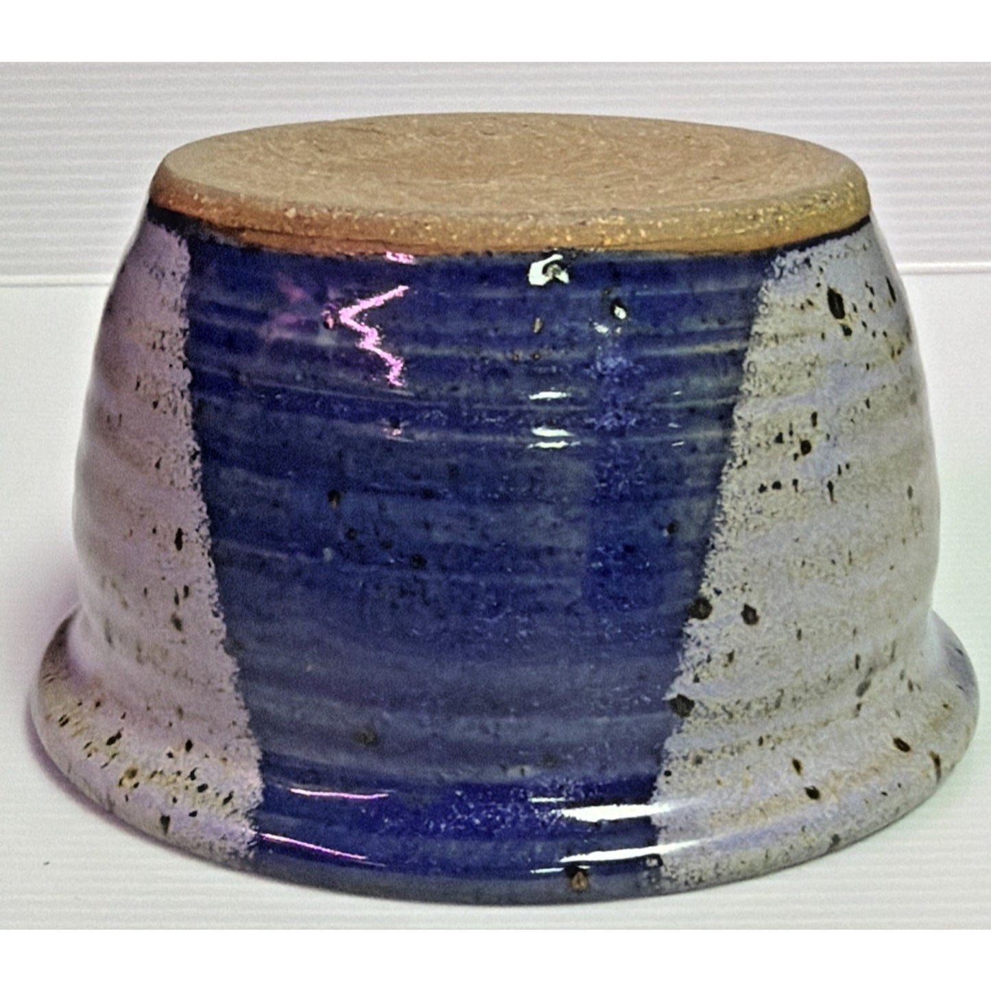 Studio Art Pottery Stoneware Bowl Glazed Speckled Multicolor Blue