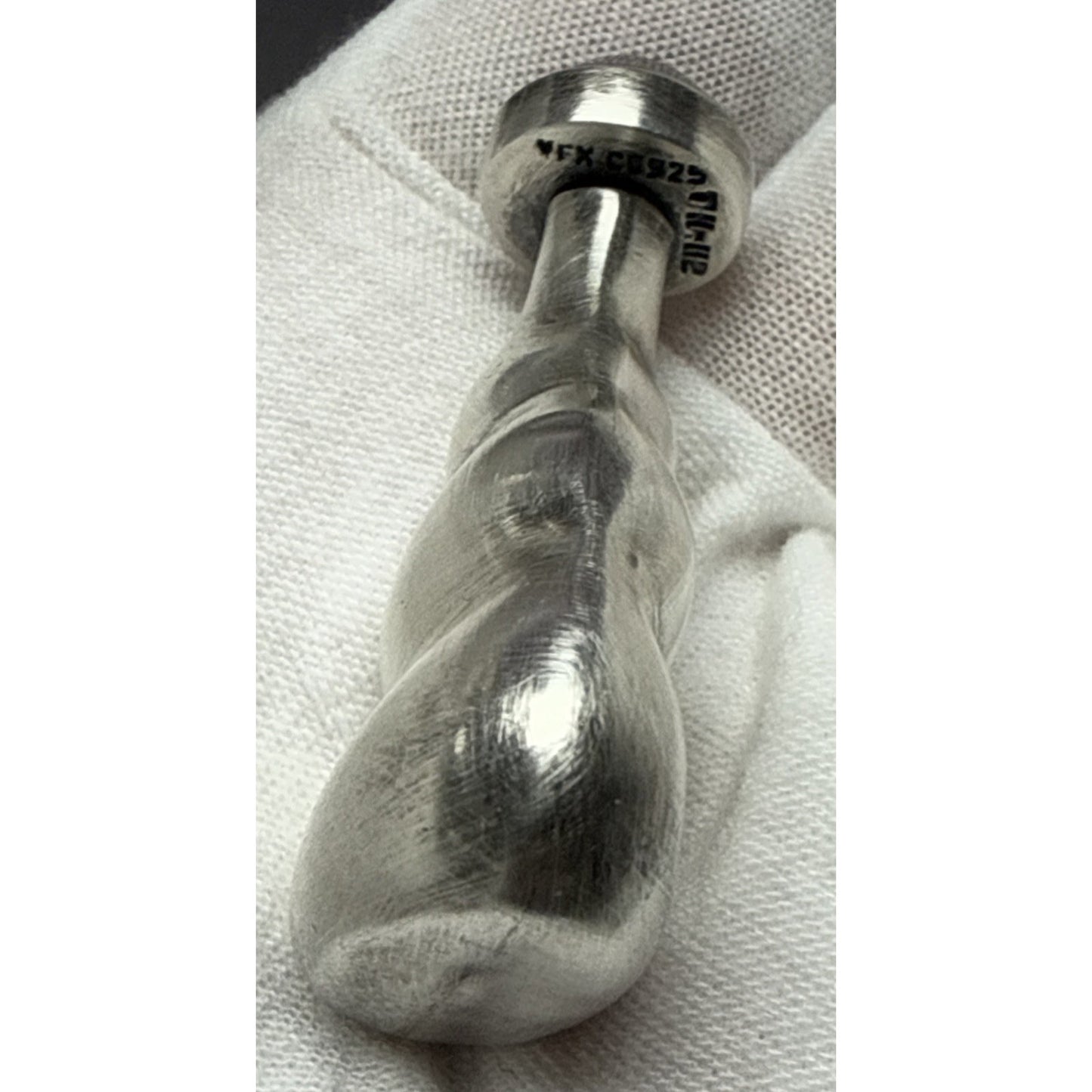 Taxco Sterling Silver TH-112 Mini Perfume Bottle Modern Blue Cabochon As Is