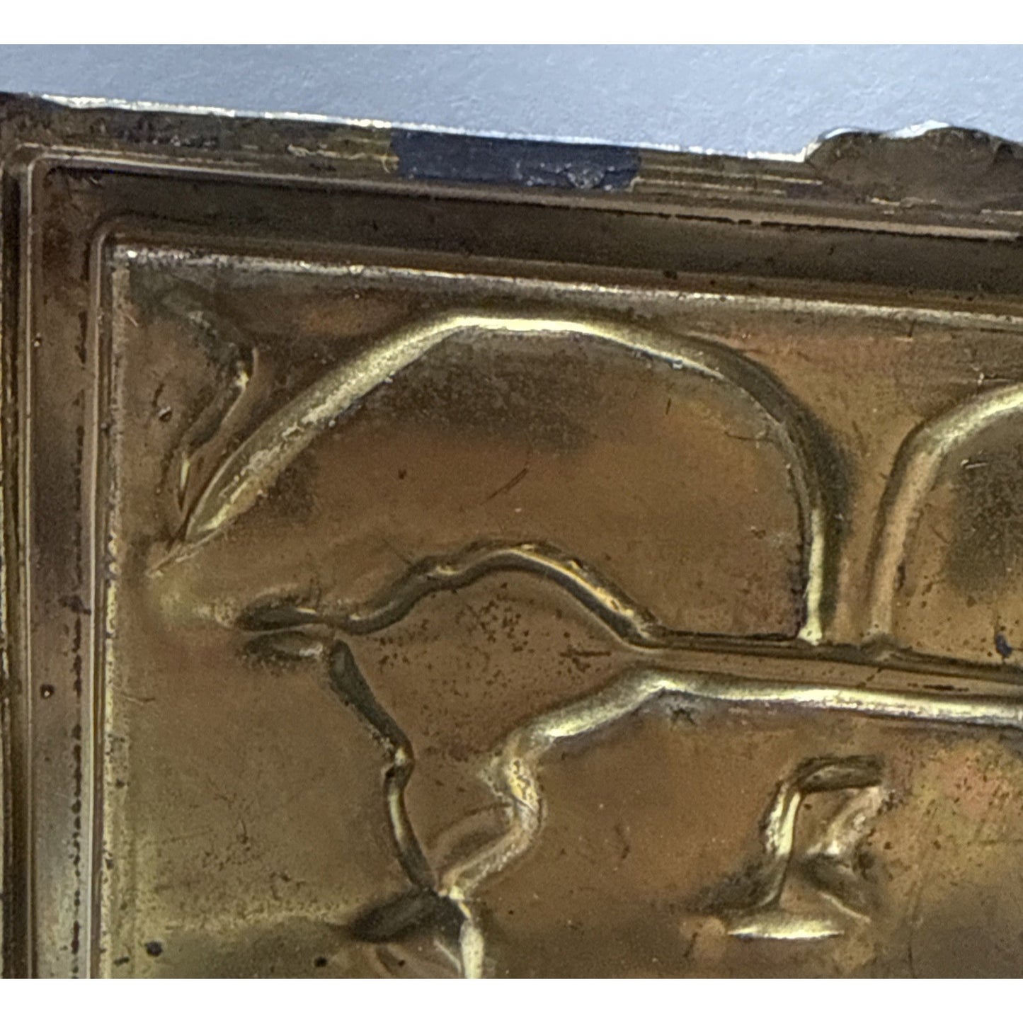 Vintage Victorian Metal Wood Cigarette Box Angel Women Ornate Japan As Is