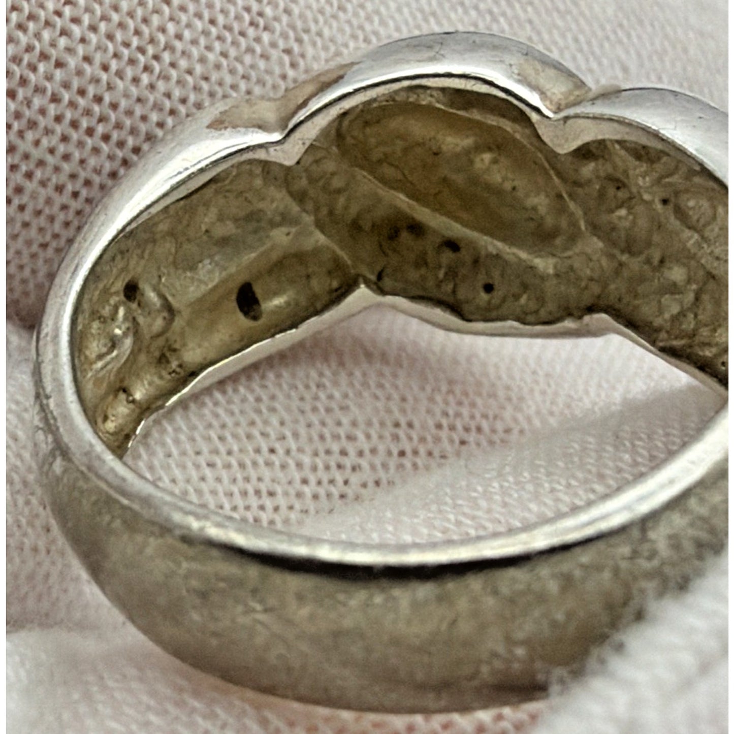 Vintage Sterling Silver Fluted Crossover Knot Ring Sz 8