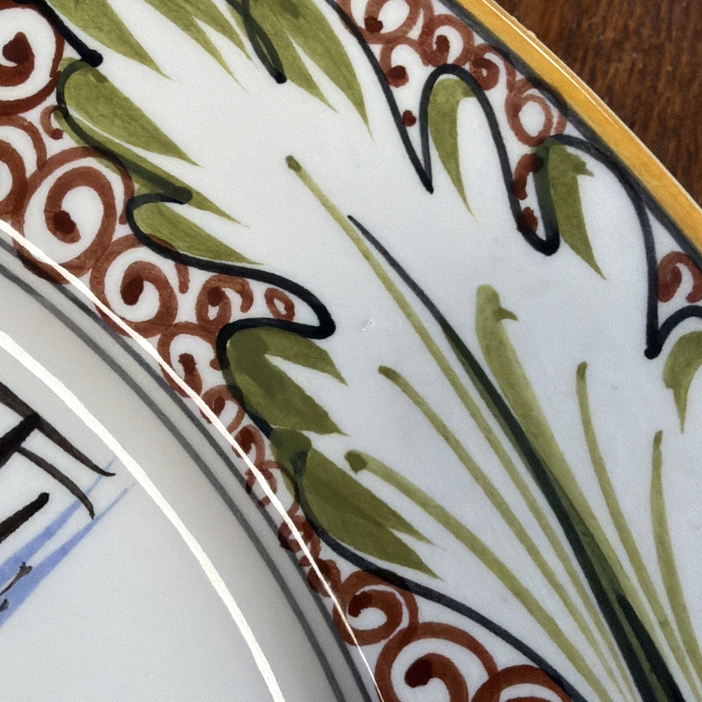 Vintage Mancioli Montelupo Majolica Pottery Turkey Plate Hand Painted
