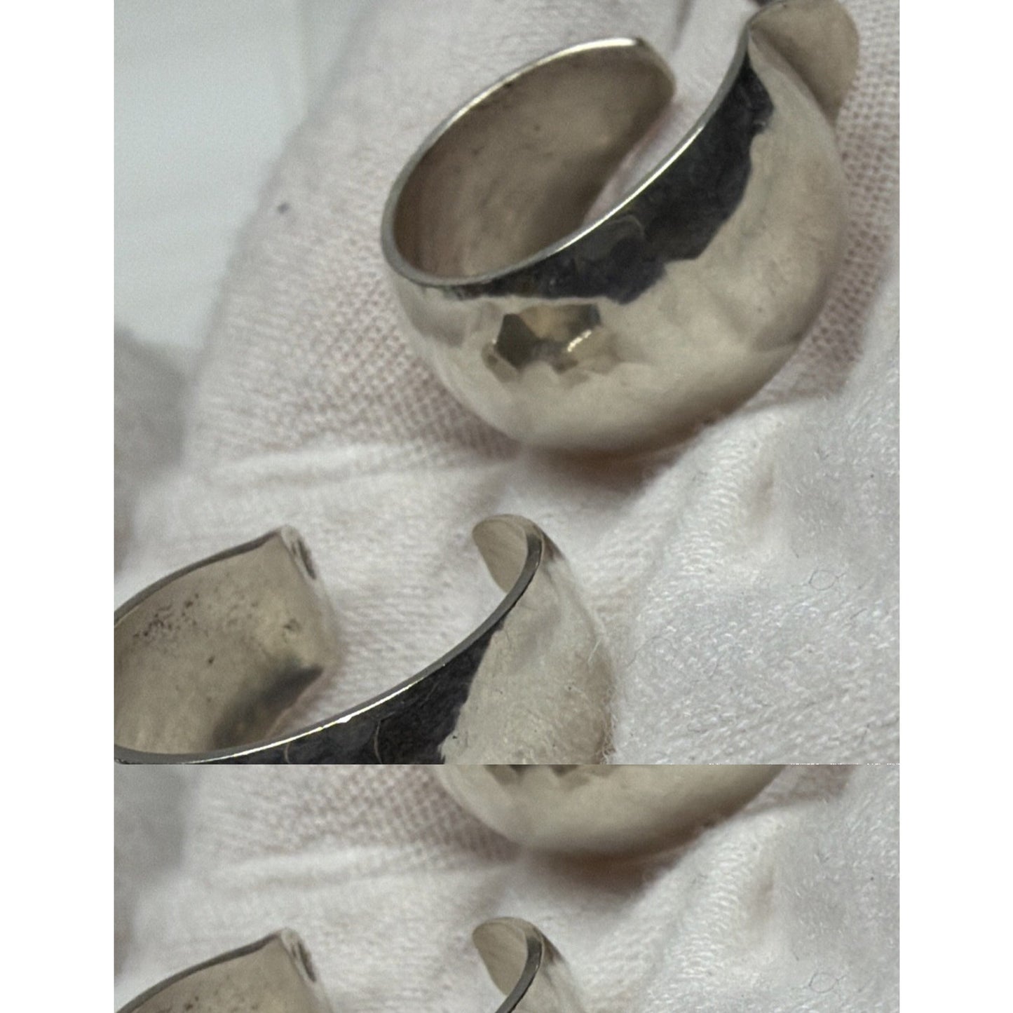 James Avery Sterling Silver Retired Large Hammered Hoop Earrings 7 grams As Is