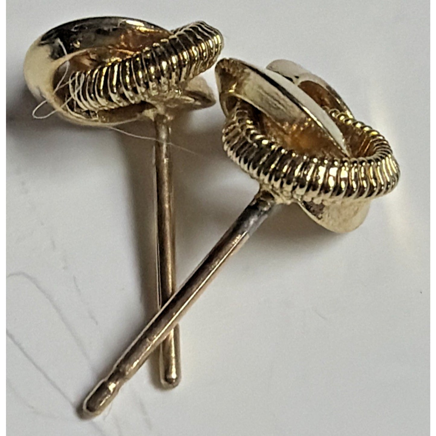 Vintage Gold Plate Love Knot Earrings Textured Smooth Twisted Rope Stud Post