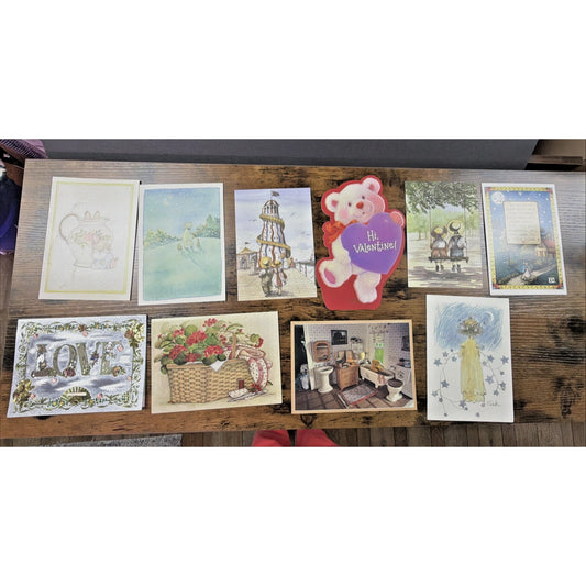 Vtg Lot of 10 Mixed Greeting Cards Foil Warren Brownsword Kelly AHAF Engelbreit