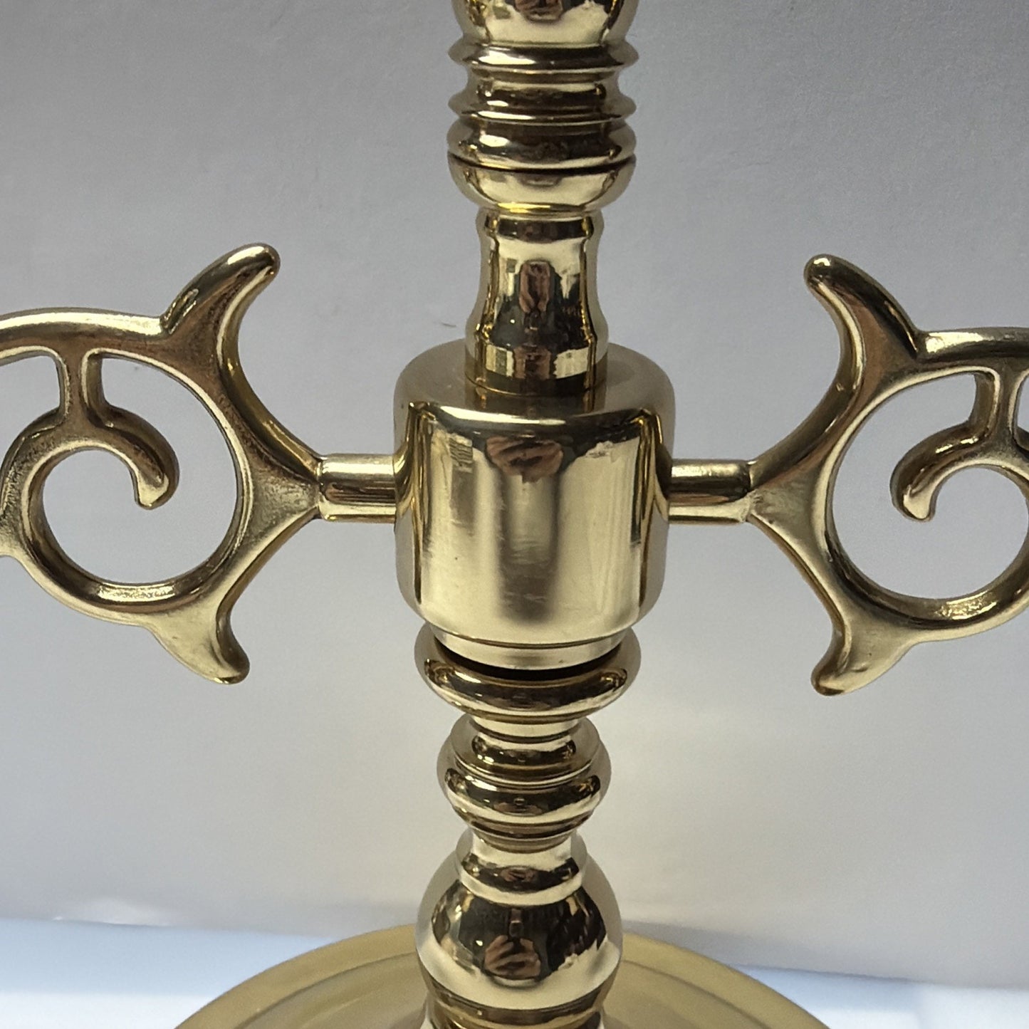 Vintage Three Arm Gold Metal Brass Candle Holder Ornate Candelabra As Is