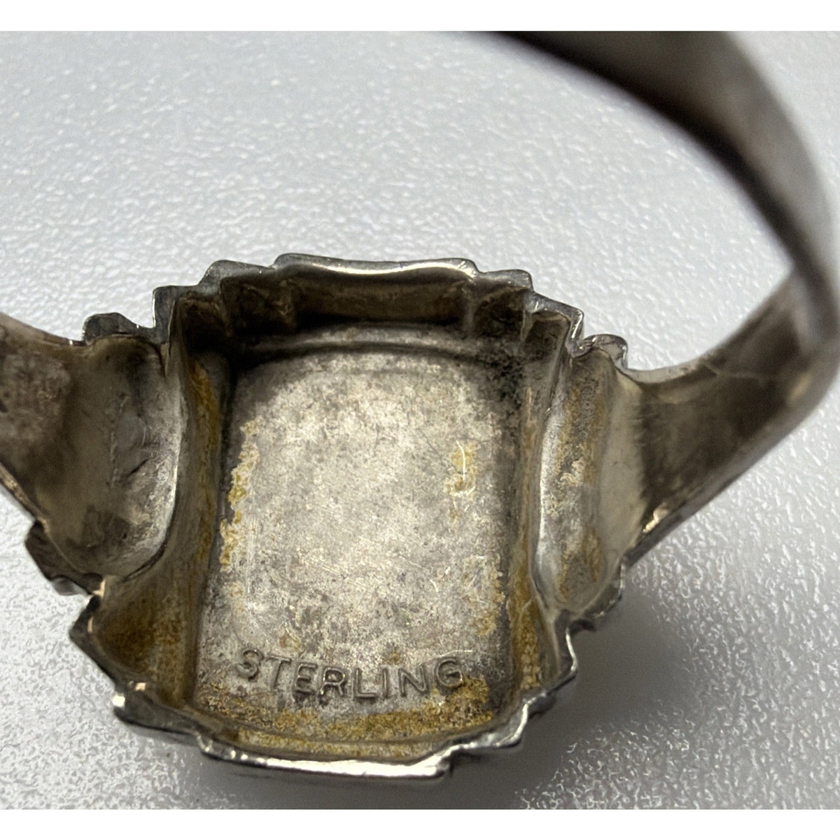 Vtg Sterling Silver 4H Clover Ring Signet Club Adjustable Sz 9.5