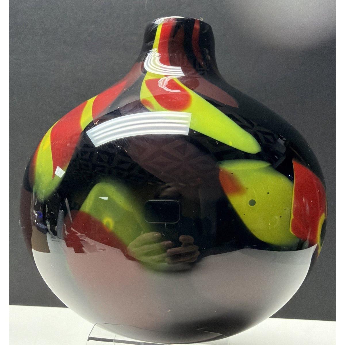 Vintage Murano Glassware Art Glass Sommerso Abstract Squat Gourd Vase