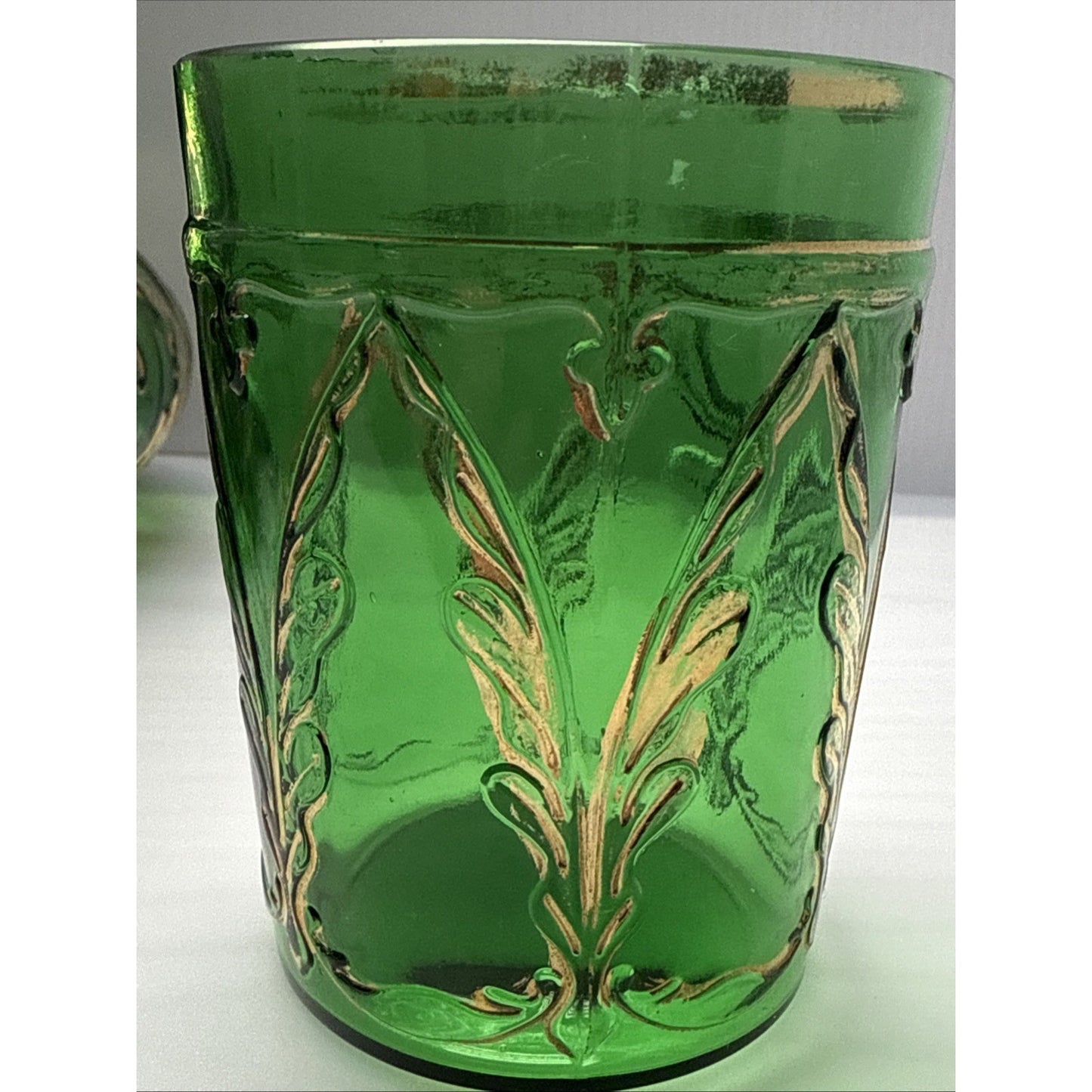Eapg Lot of 6 Dugan Glass Waving Quill Water Lemonade Set Pitcher Tumbler As Is
