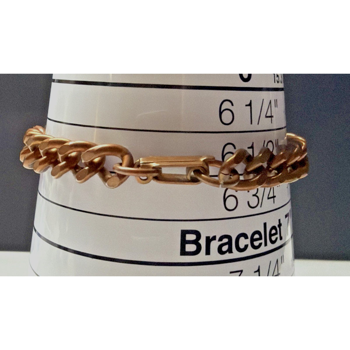 Vintage Copper Flat Cuban Curb Link Chain Bracelet