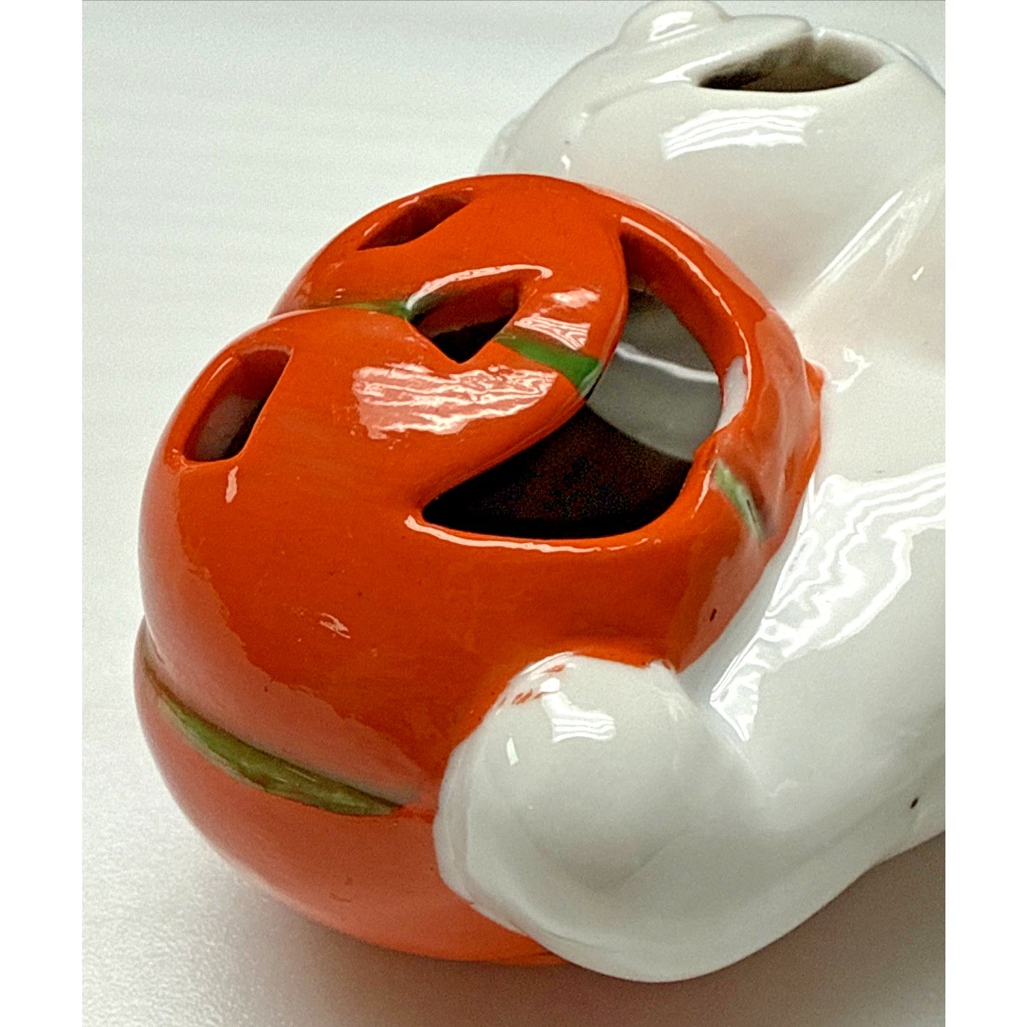 Vtg Midwest Cannon Falls Halloween Ceramic Ghost Pumpkin Candle Holder Luminary