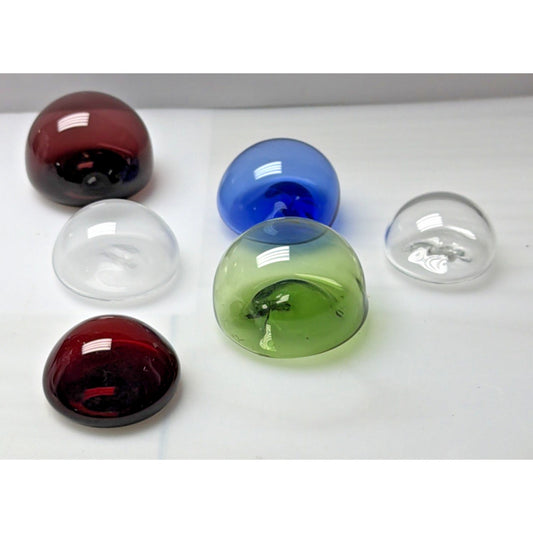 Vintage Lot of 6 Hand Blown Glass Bubble Floats Candle Multicolor