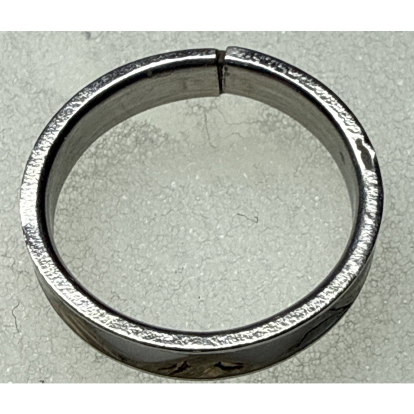 Vtg Southwest Sterling Silver Inlaid Mother of Pearl Ring Zig Zag Sz 5.5 As Is