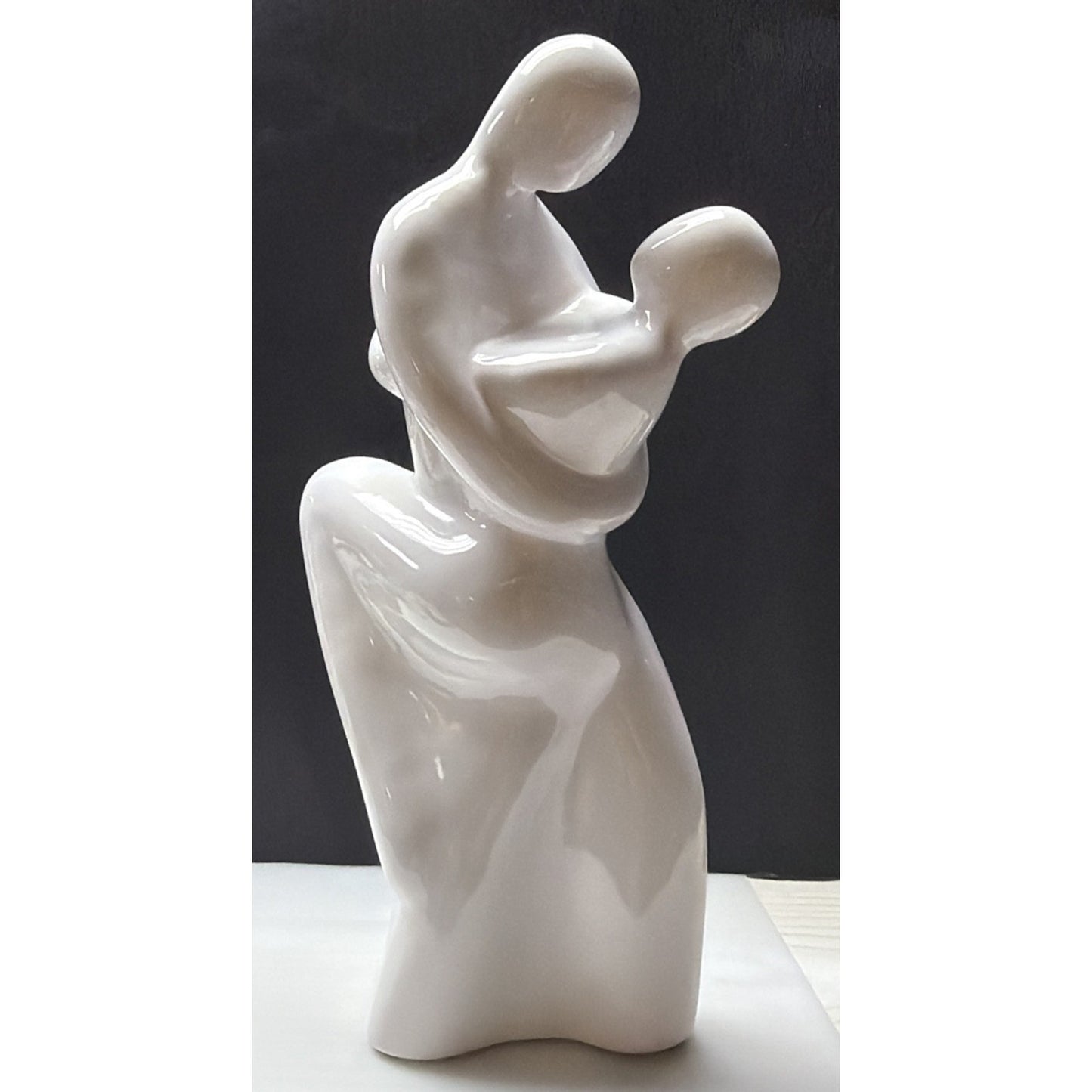 MCM Royal Haeger Ceramic Sculpture Dancing Lovers Embrace White Glaze Large