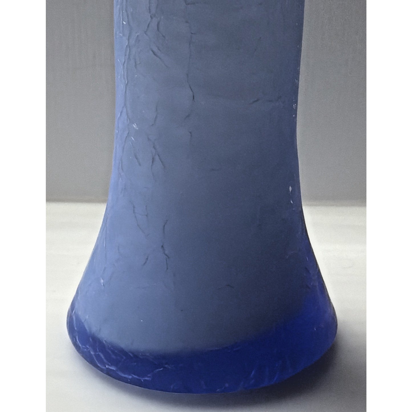 Victorian Powder Blue Crackle Glass Jack Pulpit Vase Cased White Purple Glow