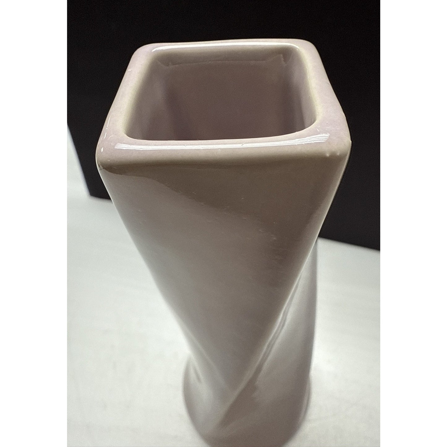 Vintage McCoy Pottery Ceramic Twisted Vase Lavender Pink 542 Candle Holder