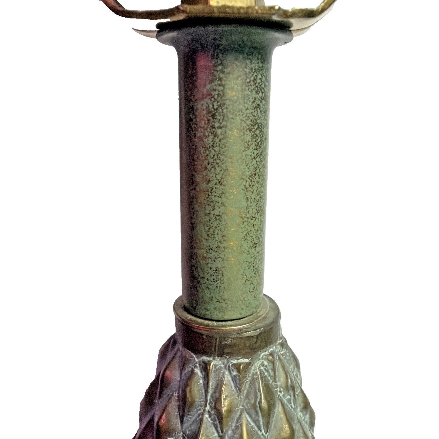 MCM Wescal Tall Cast Metal Bronze Lamp Pineapple Sculptural Footed Lily As Is
