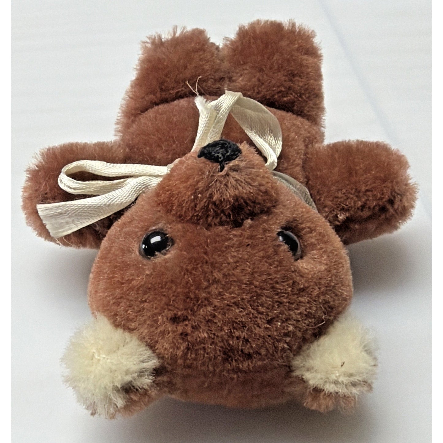 Old Teddy Bear Mohair Wool Mini 4" Shanghai Dolls Factory Two Tone As Is
