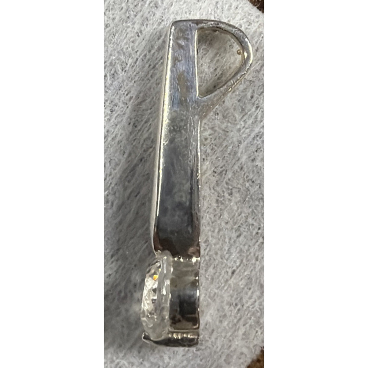 Modernist M2 Jewelry 925 Sterling Silver Drop Pendant Crystal Solitaire