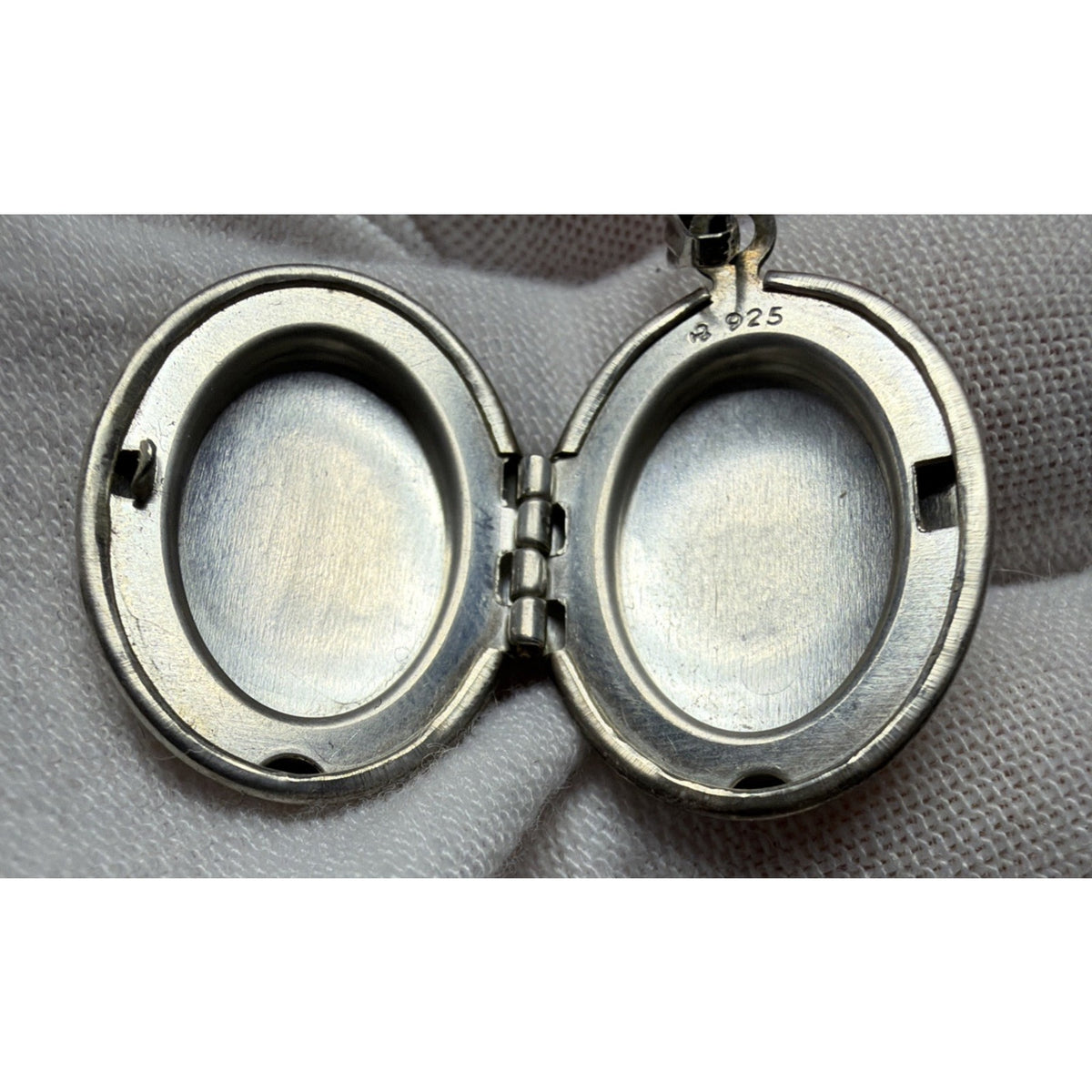 Vintage Sterling Silver Locket Pendant Etched Monogram As Is