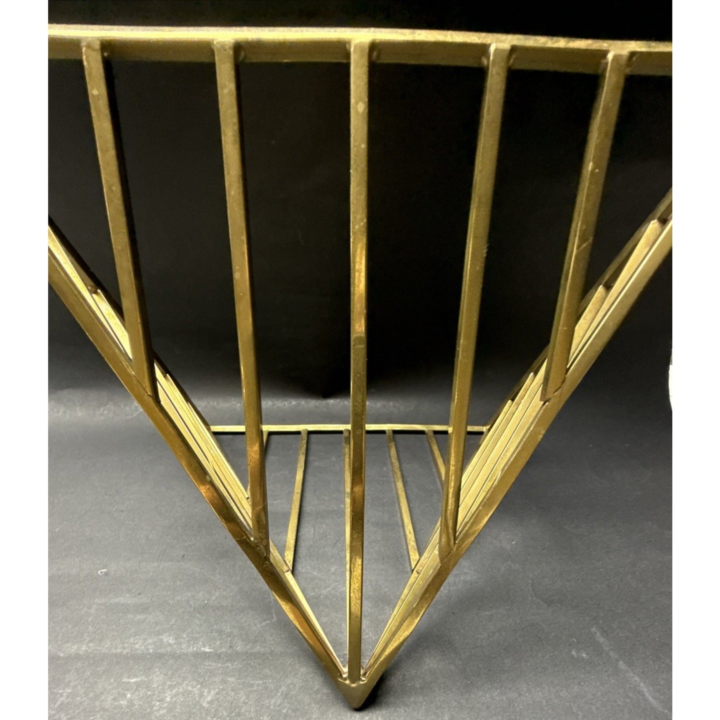 Lot of 2 Brass Geometric Architectural Pyramids Large As-Is