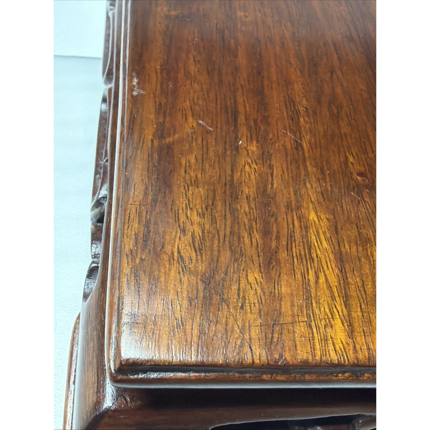 Old Chinese Hard Wood Carved Display Stand Base Pedestal Table