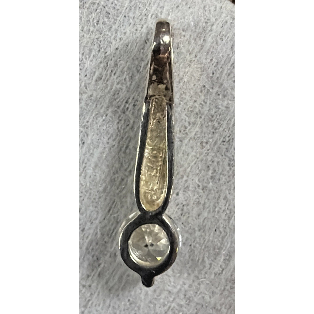Modernist M2 Jewelry 925 Sterling Silver Drop Pendant Crystal Solitaire