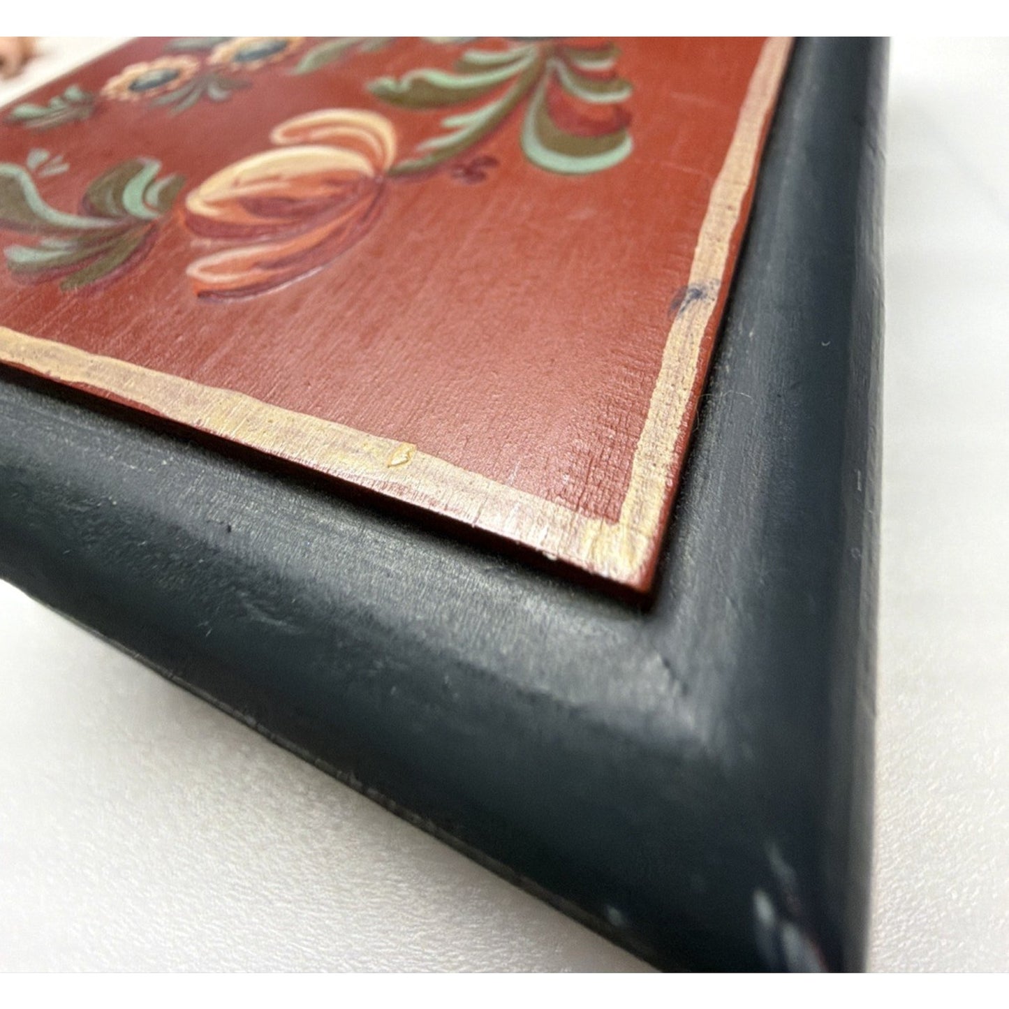 Folk Art Hindeloopen Wood Hand Painted Box Signed HW Zeed Bird Floral Hinged