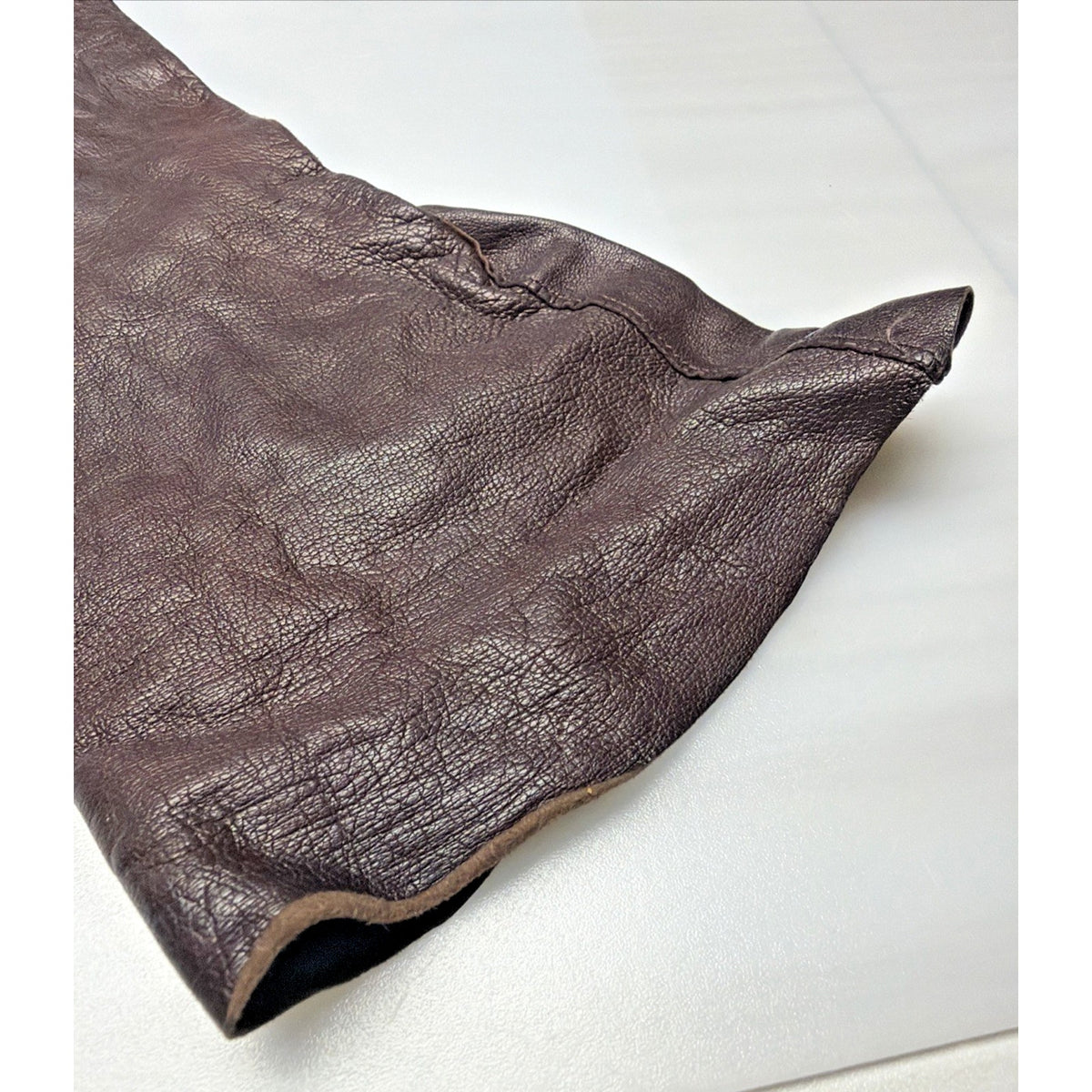 Vintage Launder Leather Brown Gloves Washable Table Cut Size 7.5 As Is