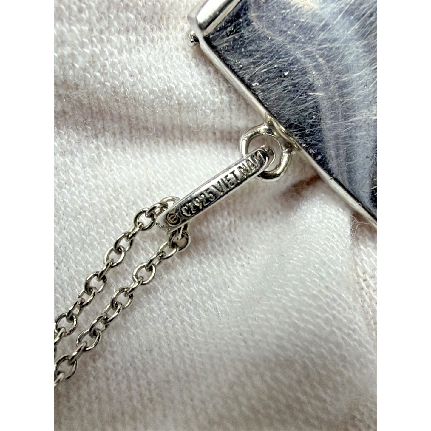 Vintage Sterling Silver Envelope Locket Love Note Message Charm Necklace CZ