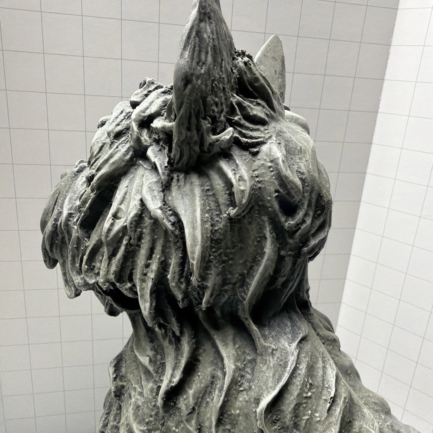 Westie Cairn Terrier Dog Outdoor Statue Large Resin Stone Grey As Is