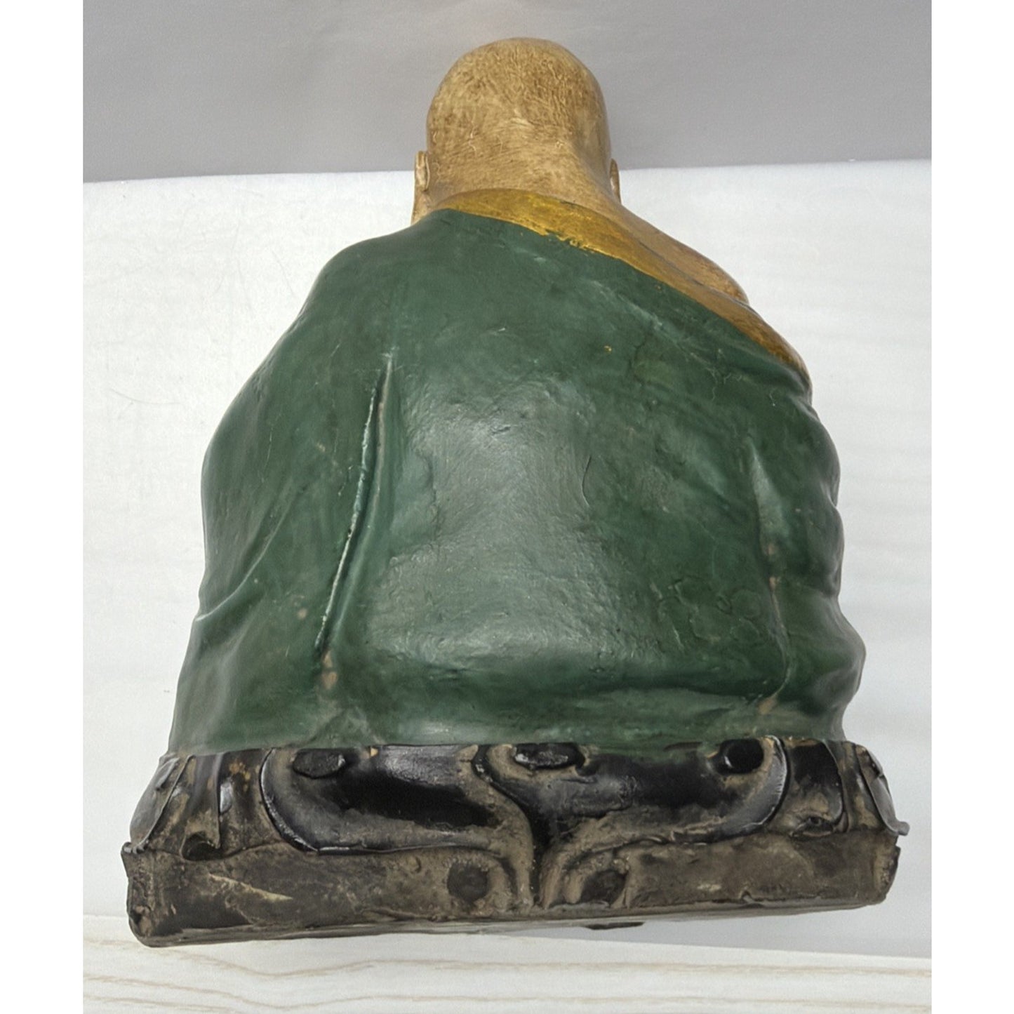 Vintage Ceramic Happy Laughing Fat Buddha Hand Painted Beads Base As Is