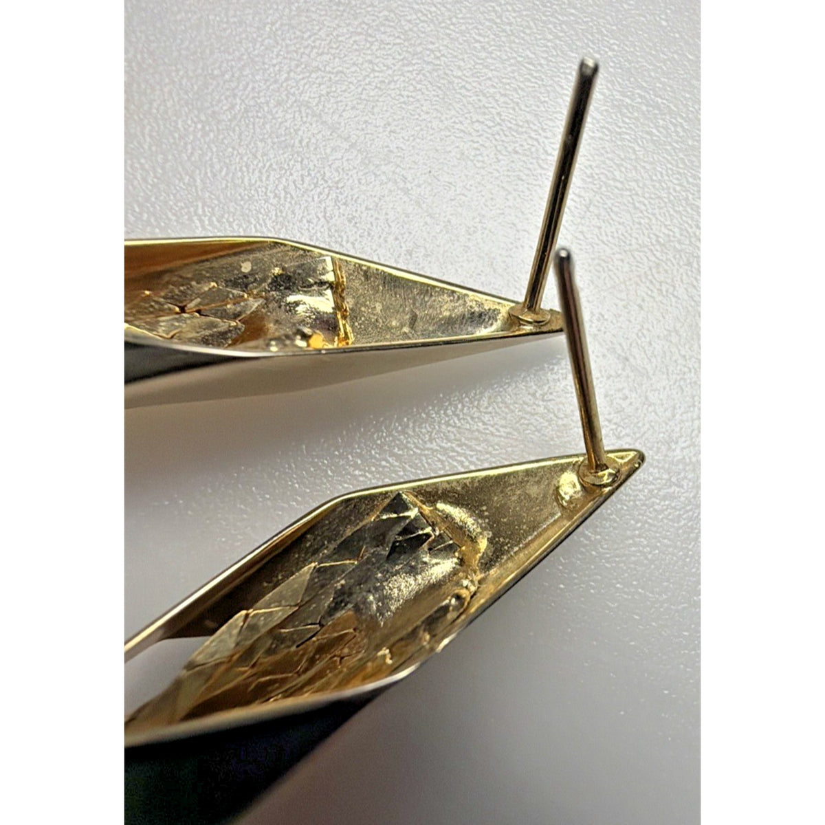 Vintage Gold Tone Geometric Tassel Earrings Chain Dangle Drop Post