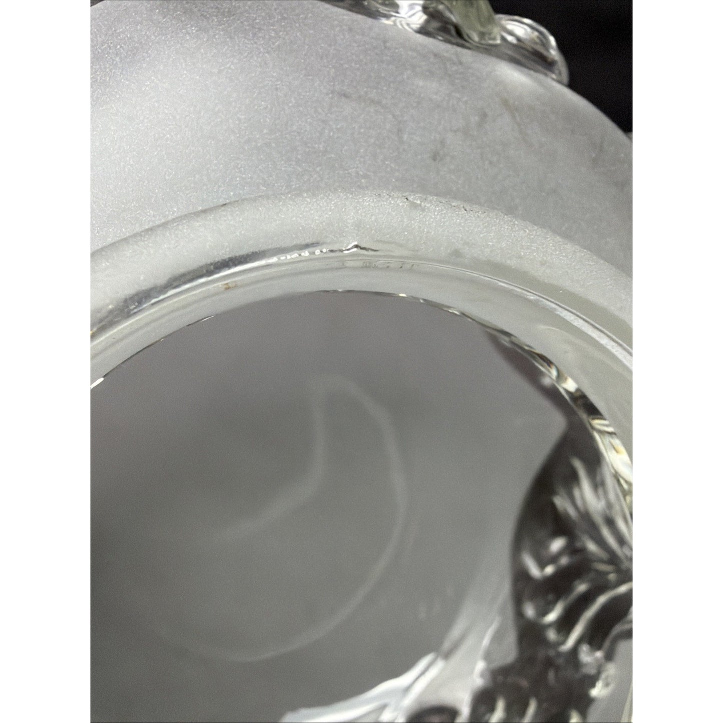 Hollywood Regency Glass Ceiling Light Lamp Globe Shade Satin Ornate Puffy As Is