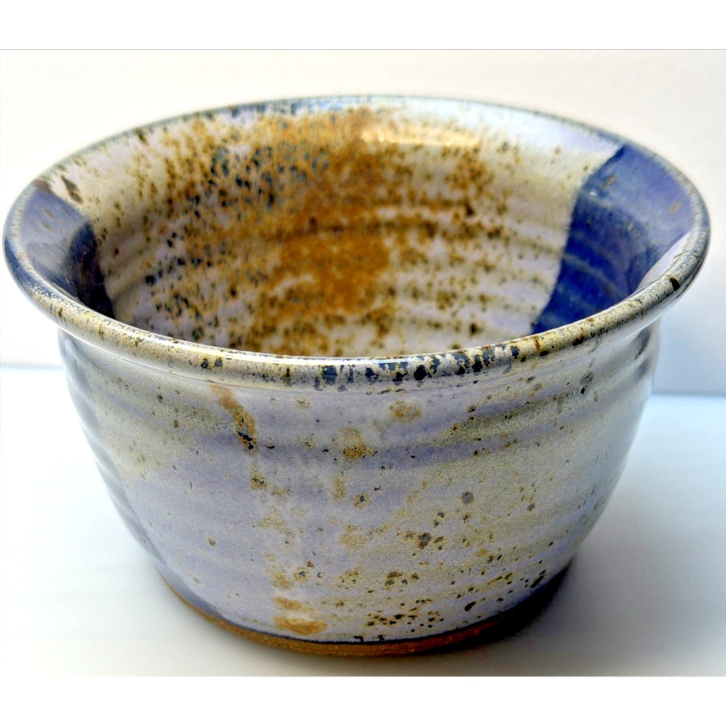 Studio Art Pottery Stoneware Bowl Glazed Speckled Multicolor Blue