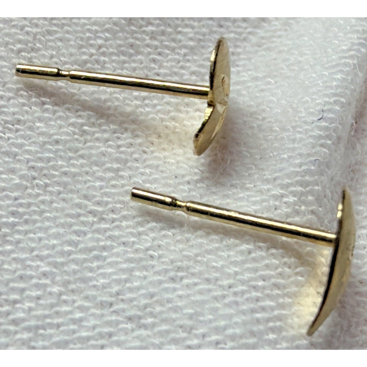 Vintage JCM Jacmel 14k Yellow Gold Diamond Cut Heart Stud Earrings No Backs
