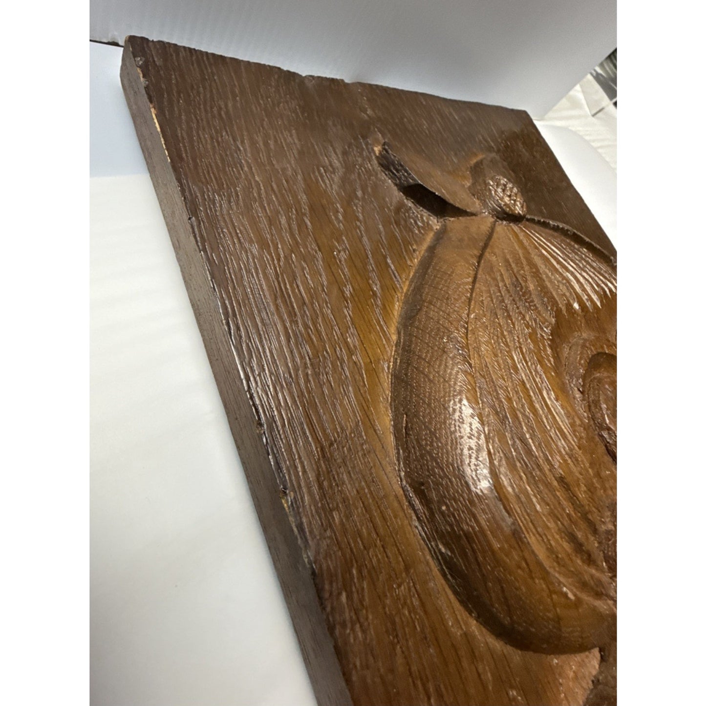 Vintage South Pacific Tribal Art Hand Carved Wood Plaque Mask Face As-Is