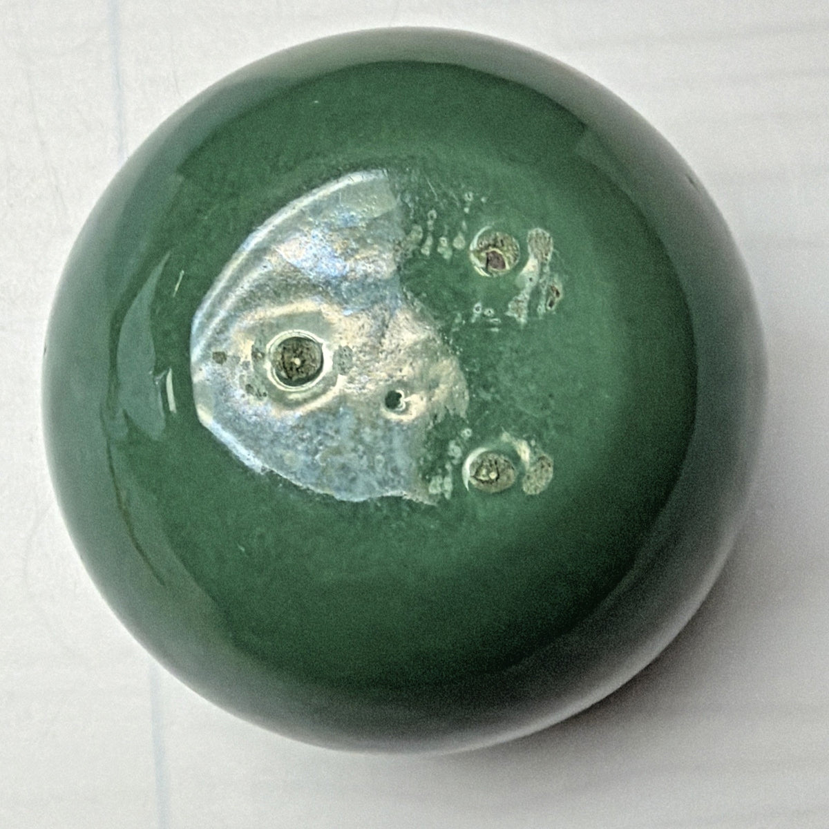 MCM Haeger Pottery Orb Spherical Ball Planter Vase As Is Green