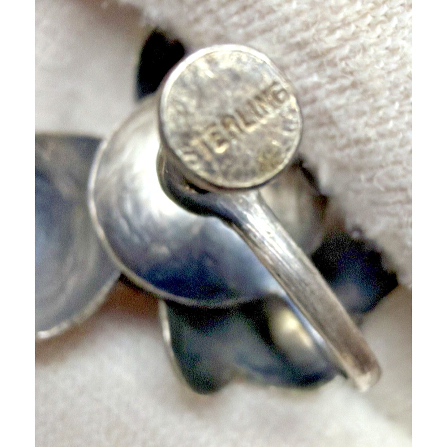 Vintage Sterling Silver Detailed Rose Rosette Flower Screw Back Earrings