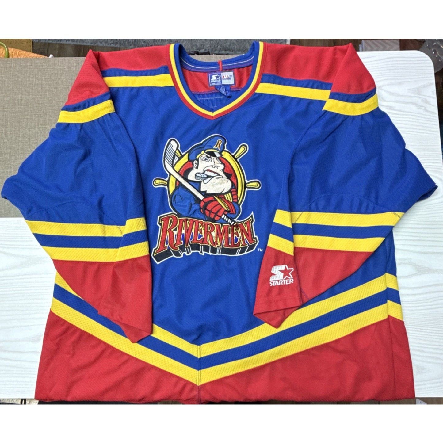 Vintage Starter IHL Peoria Rivermen Hockey Jersey Mens XXL As-Is