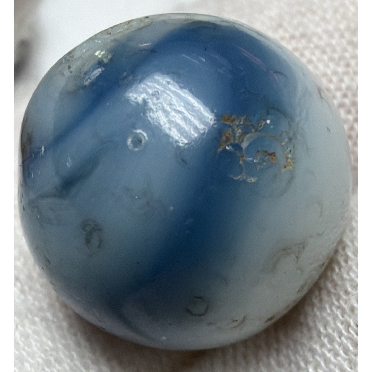 Old Lot of 6 Agate Christensen Peltier Vitro Art Glass Swirl Marbles As Is