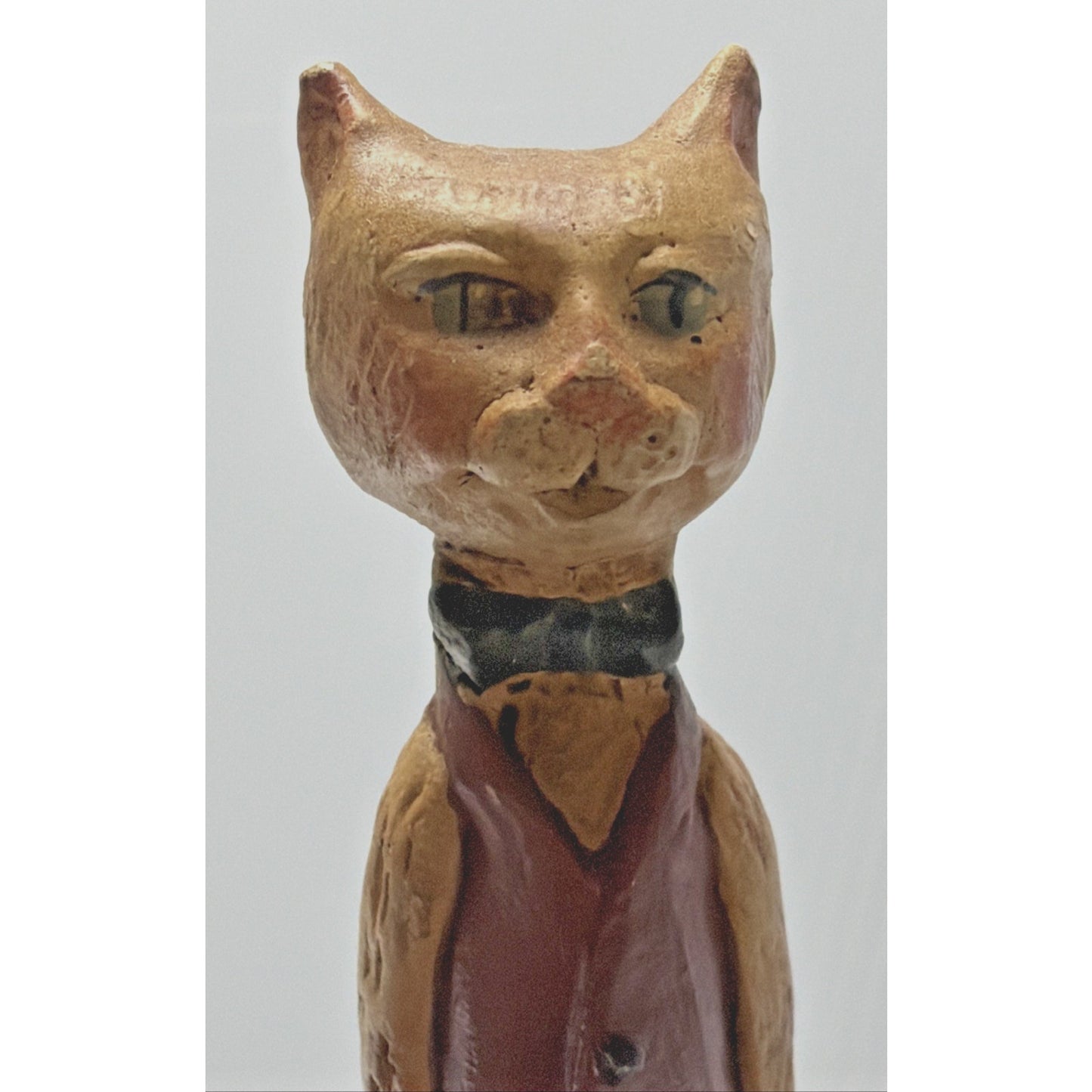 Vintage Folk Art Jim Shore Pencil Cat Man With Umbrella JS As Is