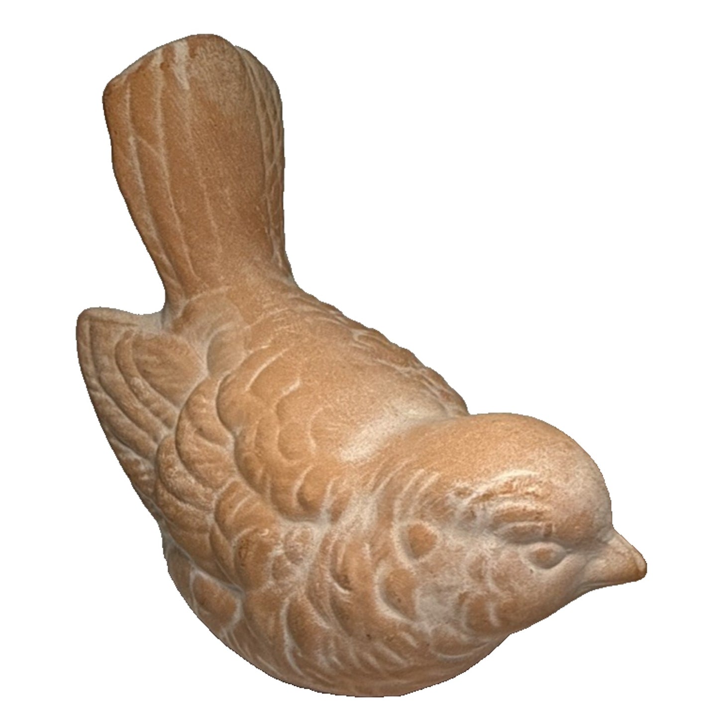 Vintage Lot of 2 Clay Terra Cotta Small Bird Figurines Doves Robins