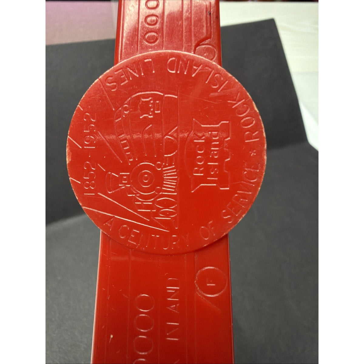 Vintage Rock Island Lines Letter Opener Century Of Service Train Red 1852 1952