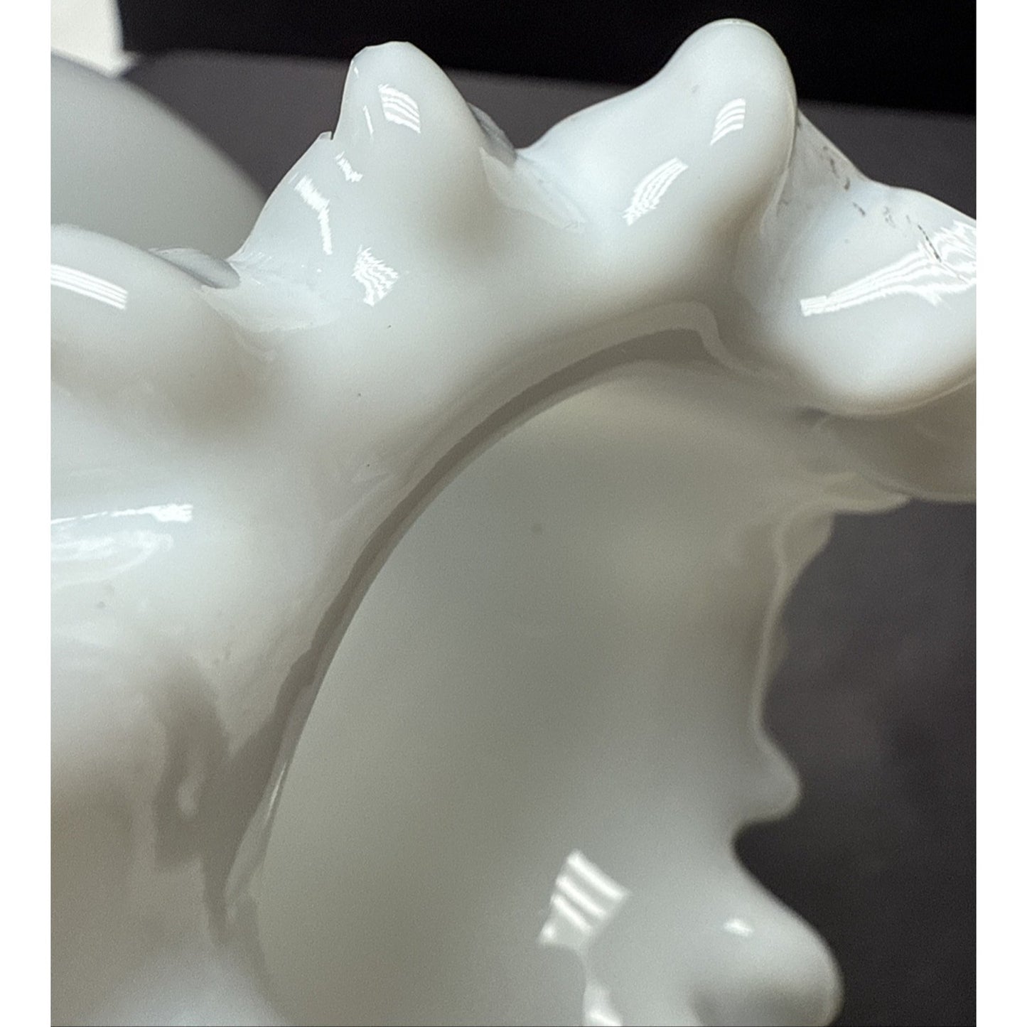 Victorian Lot of 3 Peachblow Glass Crimped Rim Pink White Vases As-Is